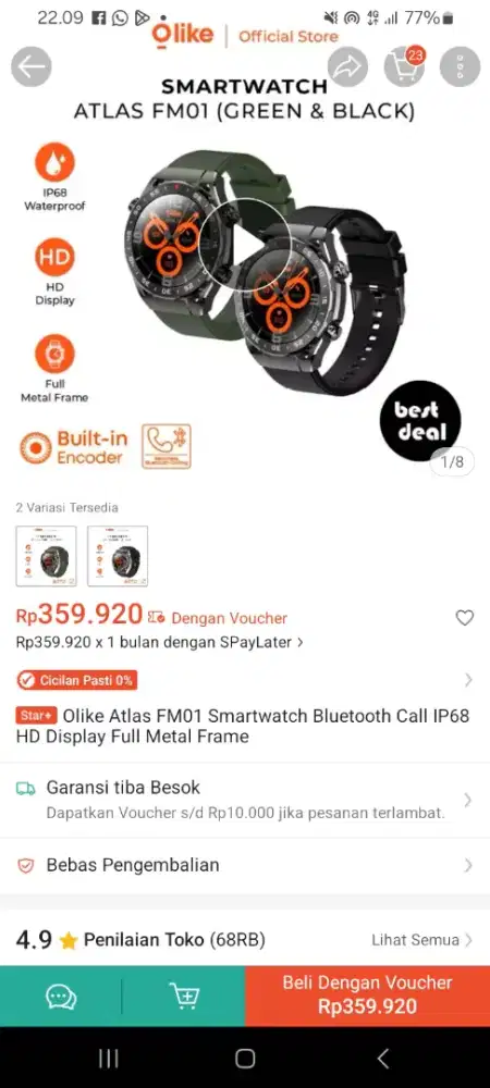 Jam Tangan Smartwatch Olike Atlas