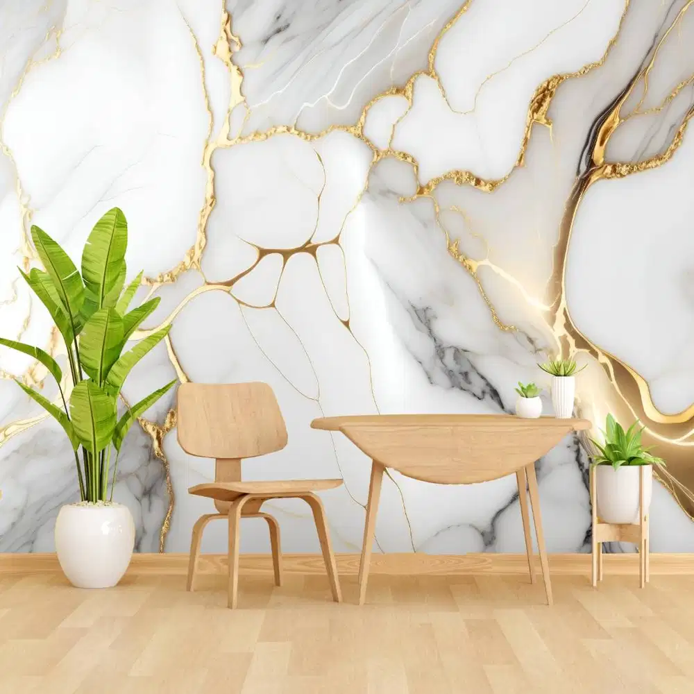 Wallpaper Custom Marble Premium + Pasang | 120rb/m² Area Jabodetabek