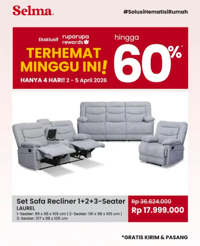 Sofa laurel set recliner