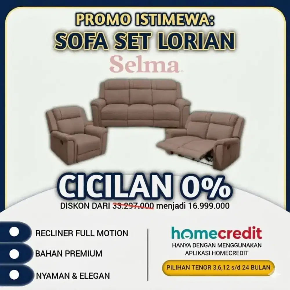HOME CREDIT Cicilan ringan dp 0% free 1-2 bulan