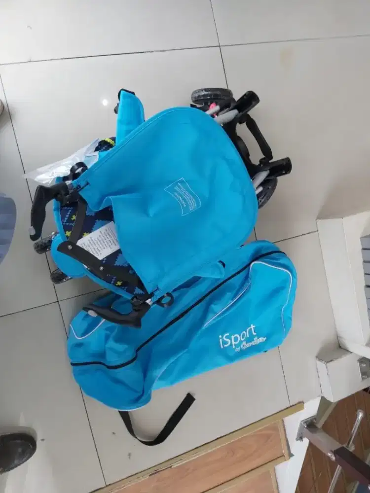 Stroller iSport Biru - Ringkas & Praktis (Bisa Masuk Cabin)