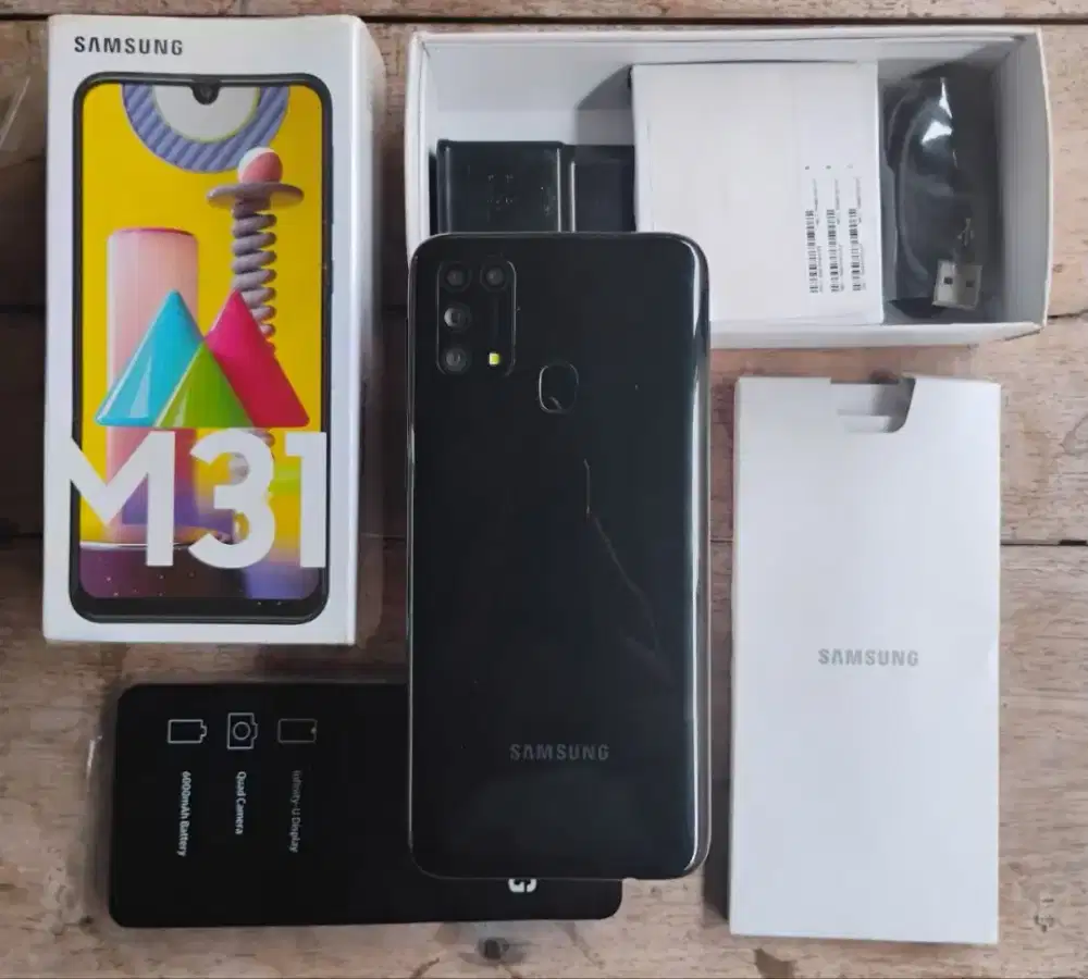 SAMSUNG M31 - RAM 6/128 GB || FULLSET SIAP PAKAI
