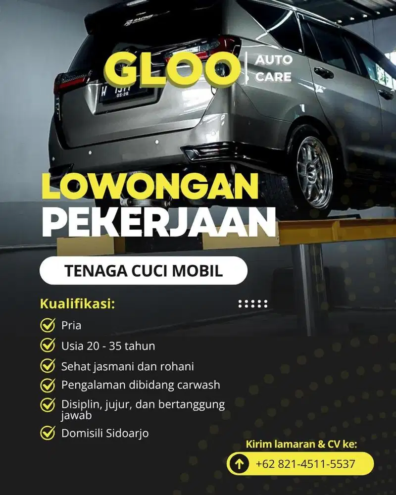 Dicari tenaga kerja carwash