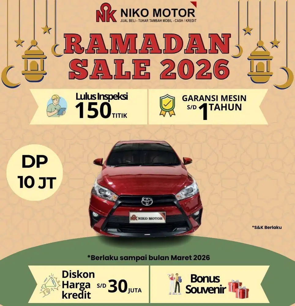 (ANTIK KM60RB) YARIS S TRD DUAL VVTI 2017 AT :2016