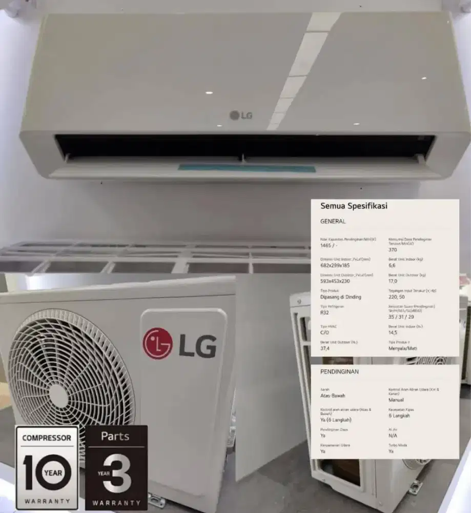 PROMO AC LG 1/2 PK TERBARU NEW TERMINATOR GARANSI RESMI 10 TAHUN