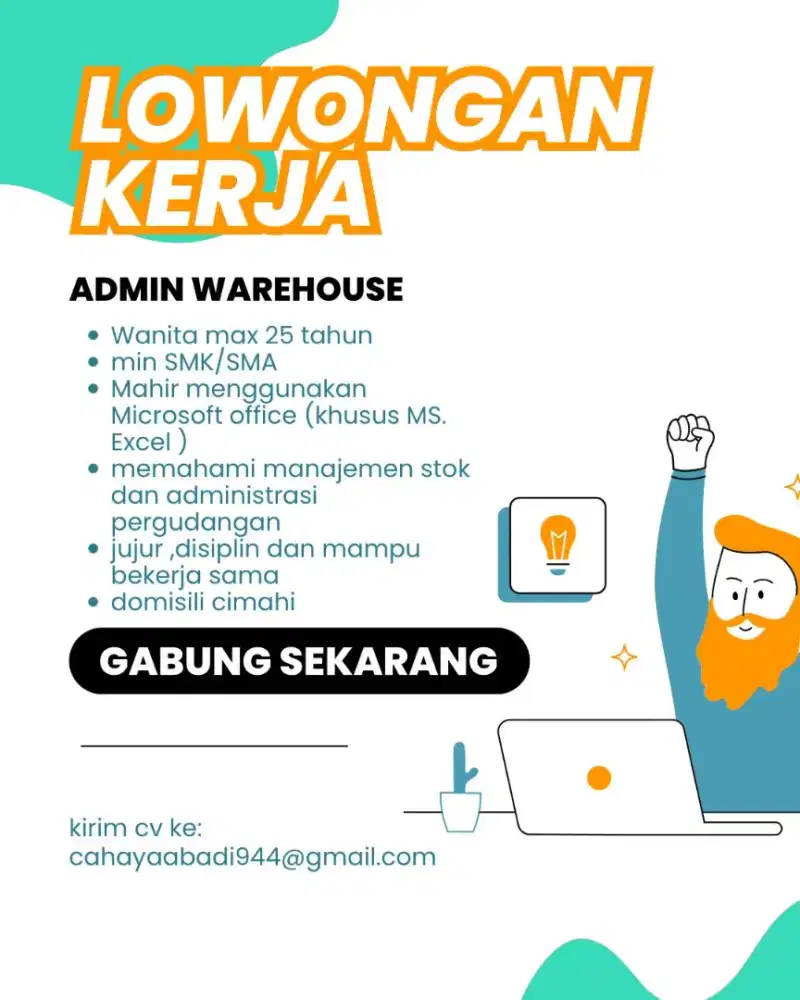 Lowongan kerja admin warehouse