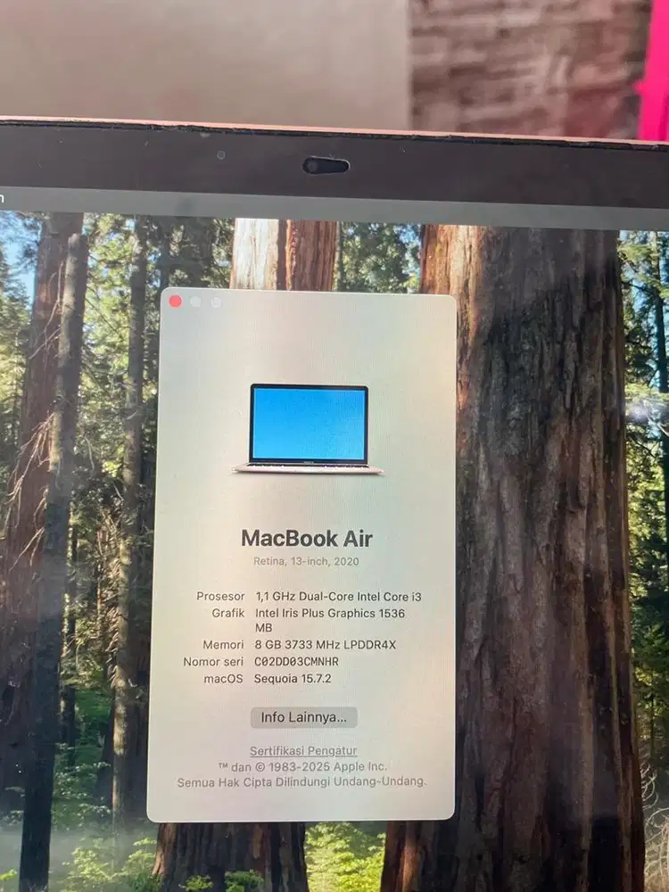 jual cepat macbook air i3 2020 rosegold
