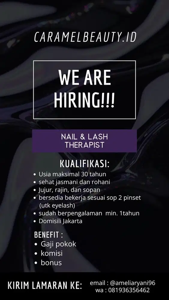 Open loker therapist eyelash dan nailart