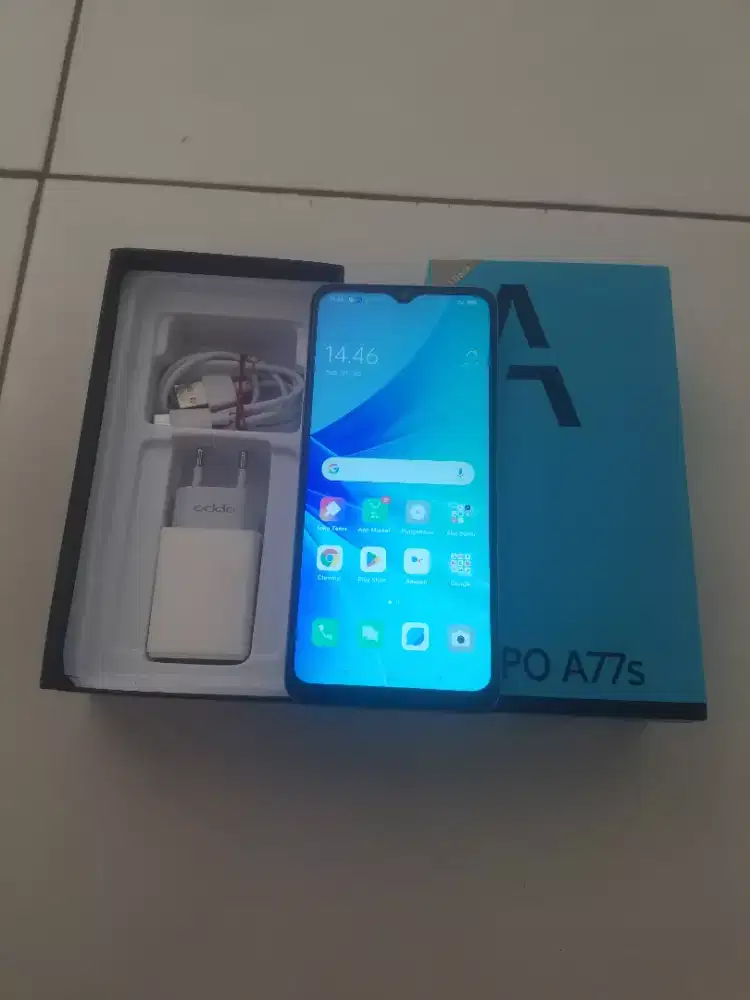 OPPO A77s Ram 8/128GB fulset (warna kuning)