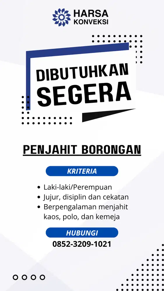 Lowongan Penjahit