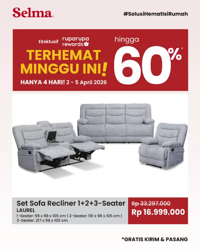 Promo sofa set recliner