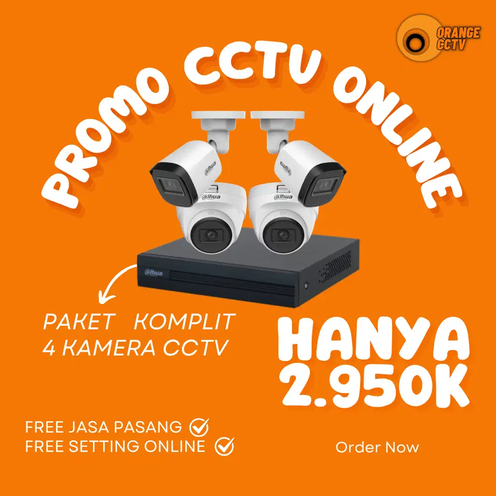 PAKET CCTV ONLINE 4 KAMERA KOMPLIT GRATIS PASANG