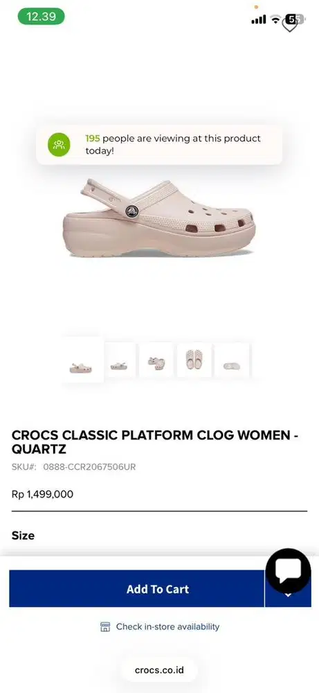 Crocs Classic Clog (warna lavender/abu muda).