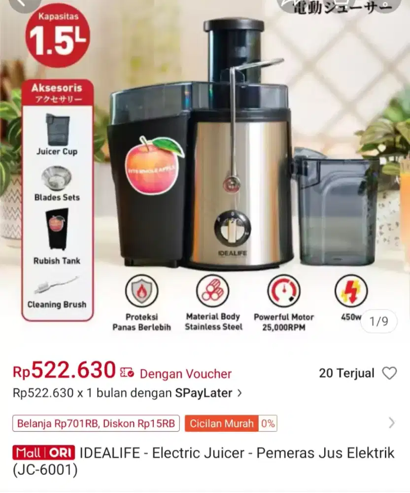 Juicer elektrik idealife