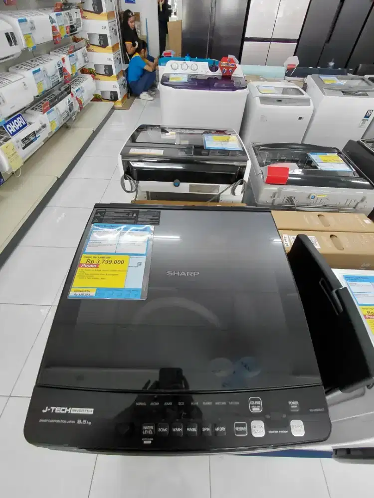 Mesin cuci sharp 9.5kg 180watt inverter