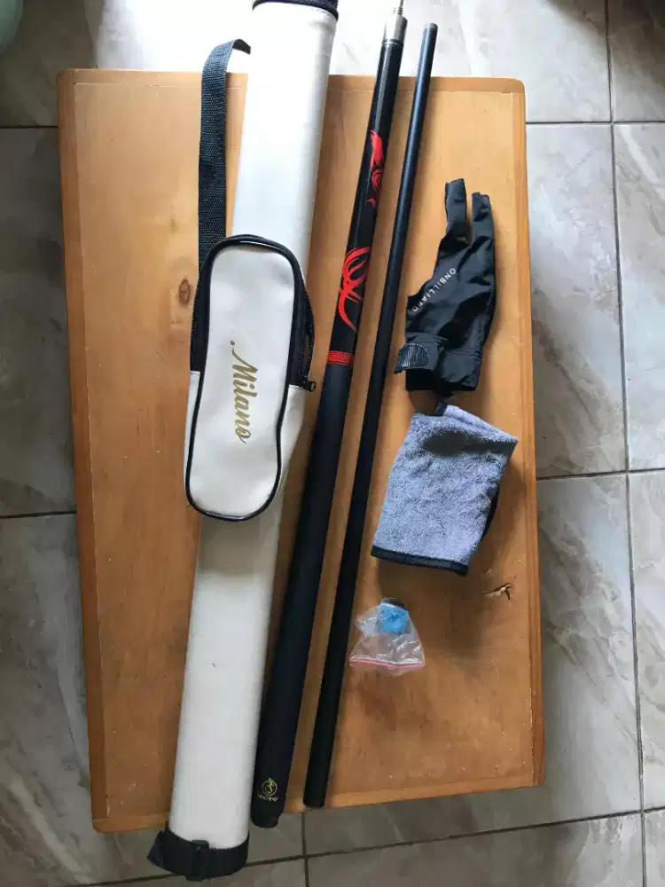 Stick Billiard HCTQ 1 set free hard case,lap,sarung tangan