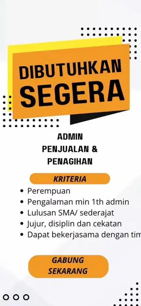 LOKER ADMIN PEREMPUAN