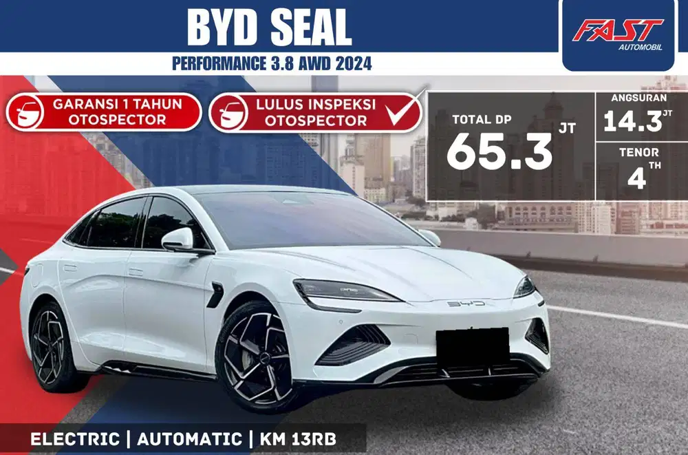 BYD SEAL PERFORMANCE 3.8 AWD AT 2024 LOW KM.13RB & HARGA BARU 740JT