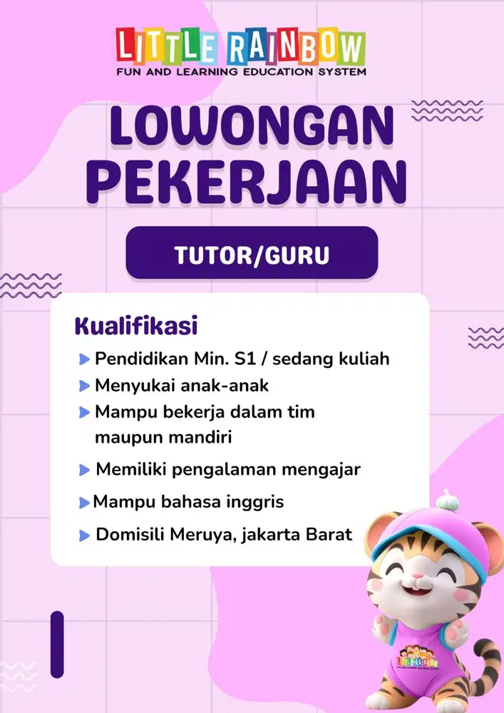 LOWONGAN TUTOR/GURU BIMBA