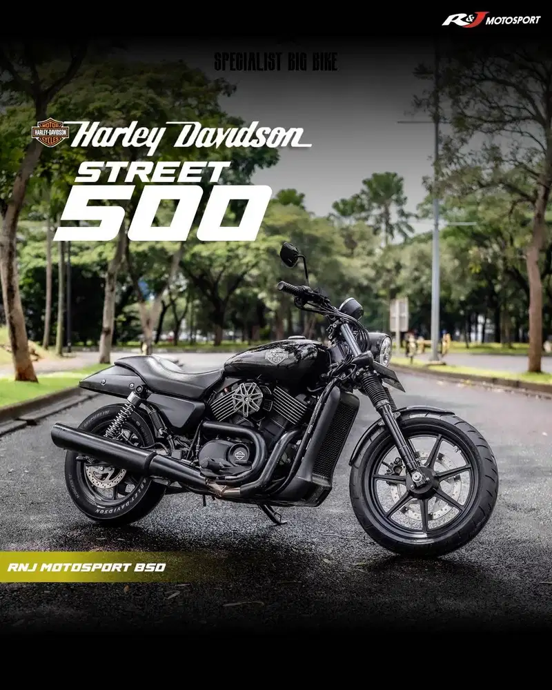 Harley Davidson Street 500 Nik 2015 Warna Hitam Knalpot Costom