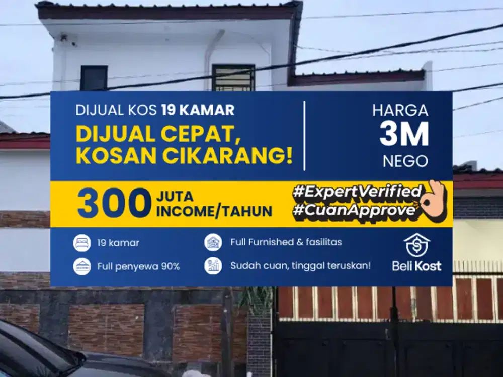 DIJUAL CEPAT KOSAN ROI TINGGI DI JABABEKA CIKARANG