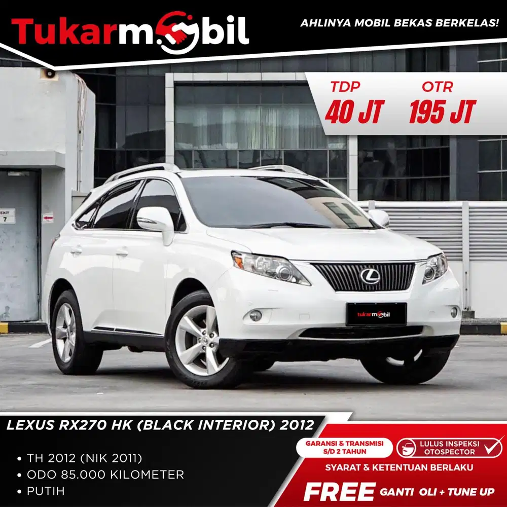Lexus RX270 AT TAHUN 2012 Plat Genap