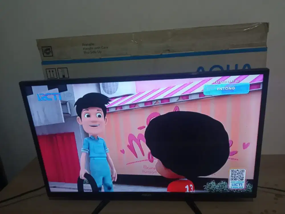 tv led merk aqua 32 inch analog pakai stb remote+dus . normal.lok merr