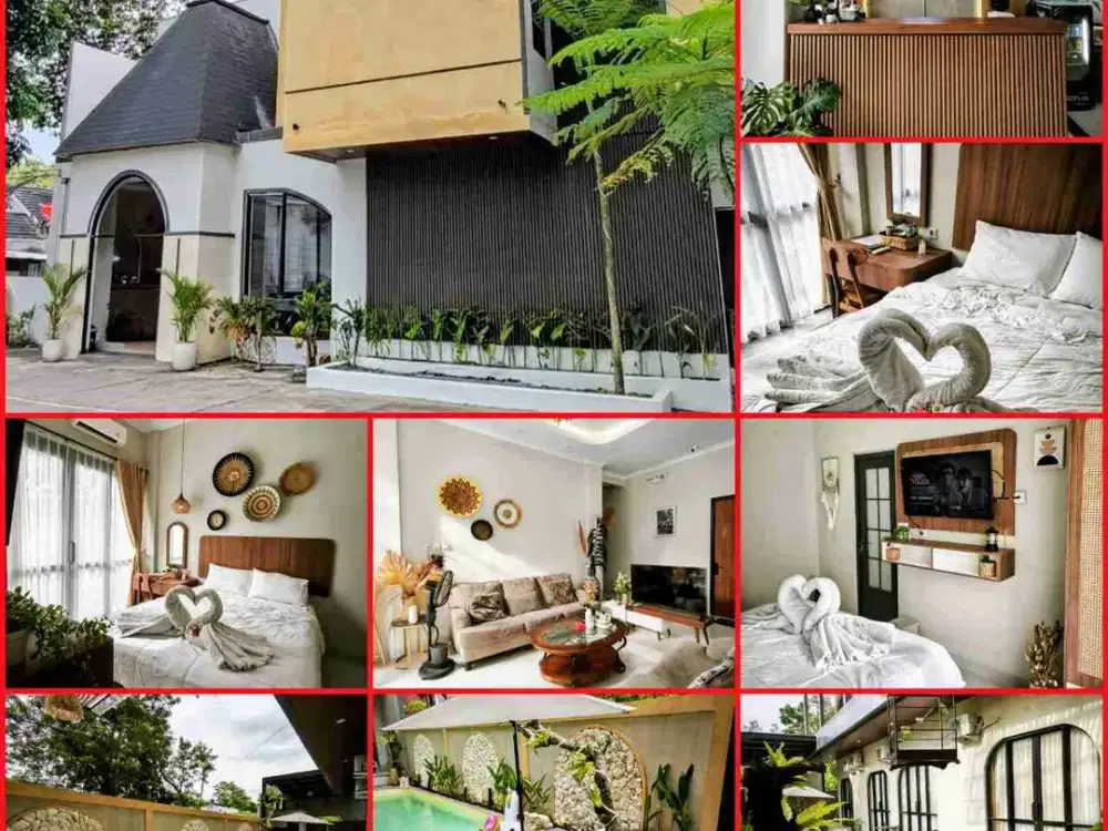 rumah Villa 20 Kamar Full Furnish Bantul Jogja Ada Kolam Renang SHM