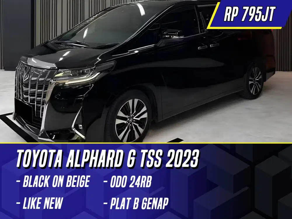 Toyota Alphard G TSS 2023 NIK 2022 Black on Beige Hitam