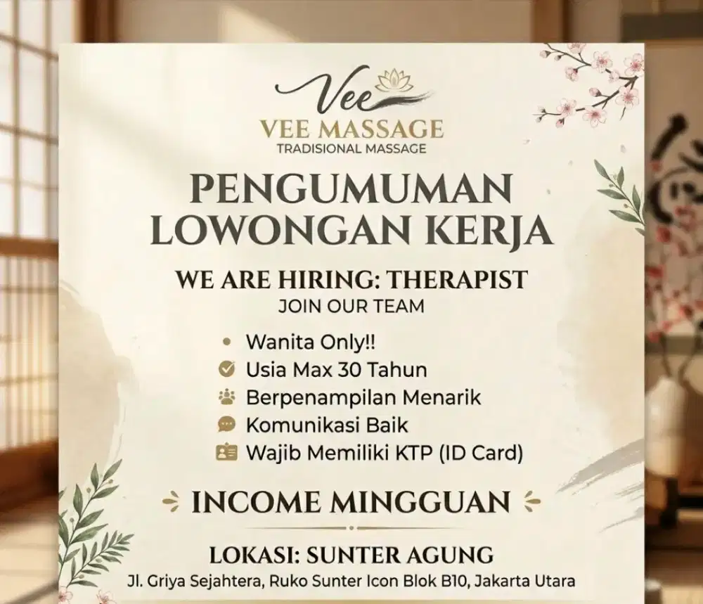 Lowongan kerja therapist khusus wanita