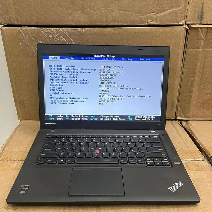 LAPTOP Lenovo T440 CORE i5 Gen4 8GB/128GB LAYAR 14INCH *RVR