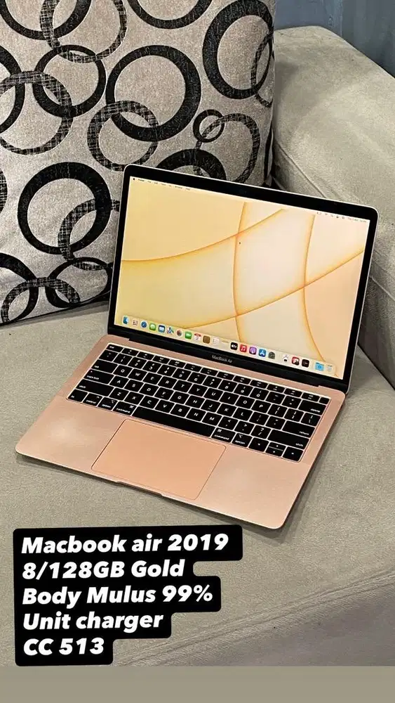Macbook Air 2019 MVFM2 13” 8/128GB Gold ex iBox body mulus 99%