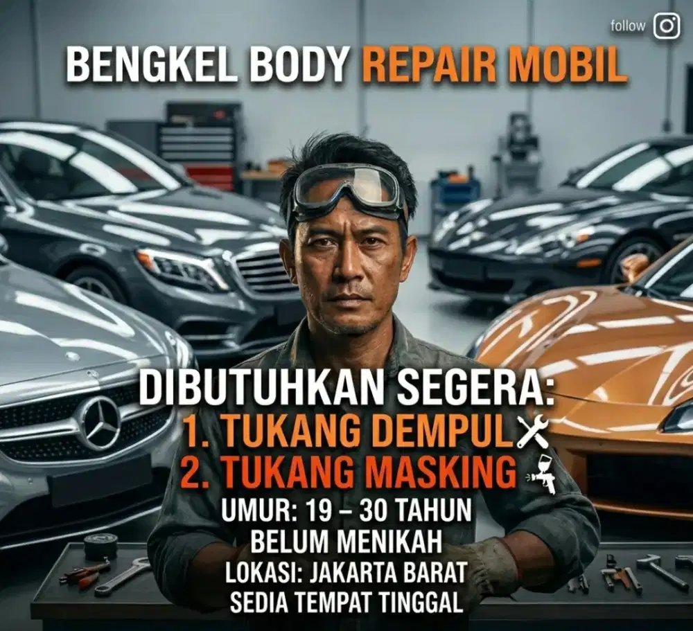 DICARI TUKANG DEMPUL DAN MASKING