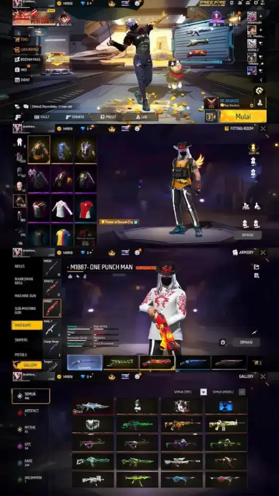 jual akun ff murah meriah dan di pastikan aman dan terpercaya