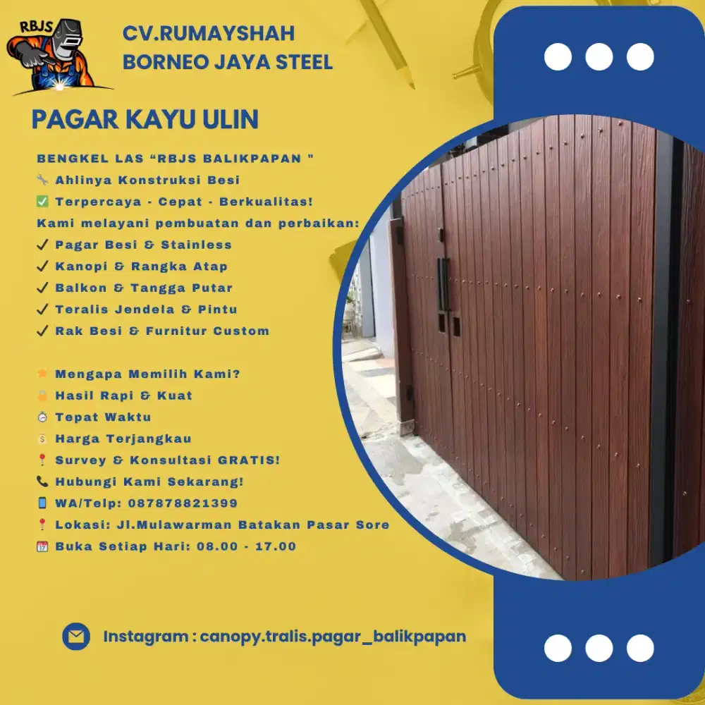 Pagar Kayu Ulin Kokoh dan Tahan Lama