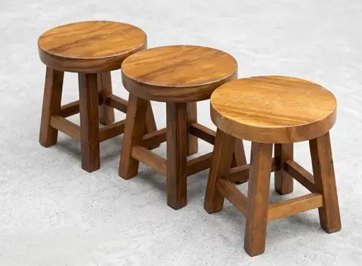 Kursi Bangku Kayu Bulat – Simple & Multifungsi