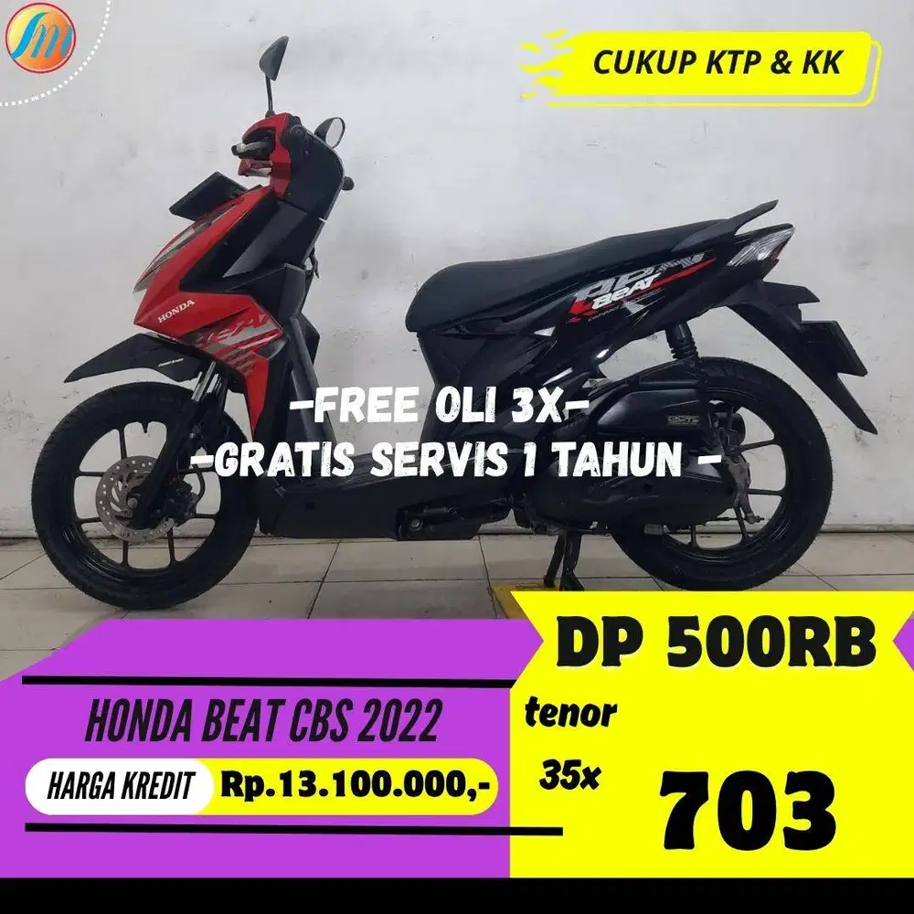 DP CUKUP 500RIBU HONDA BEAT CBS 2022 ANGSURAN SANGAT RINGAN BERGARANSI