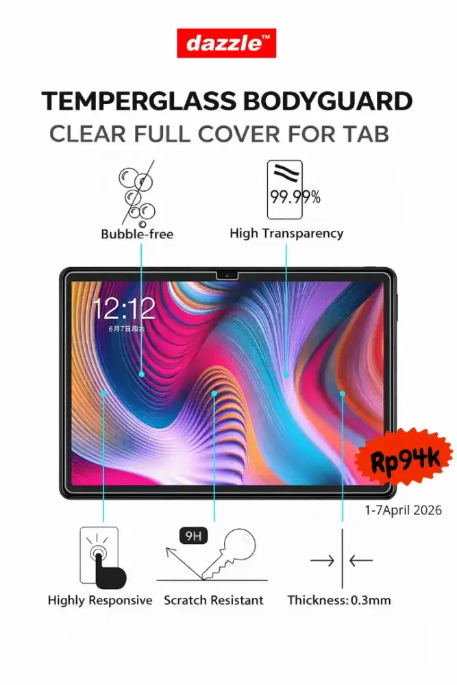 Temperglass clear full cover for tab