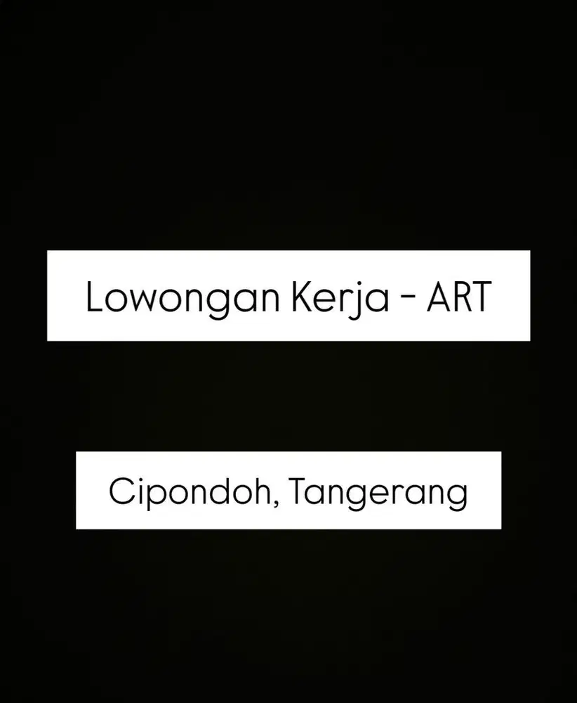 Lowongan ART Menginap Banjar Wijaya Tangerang