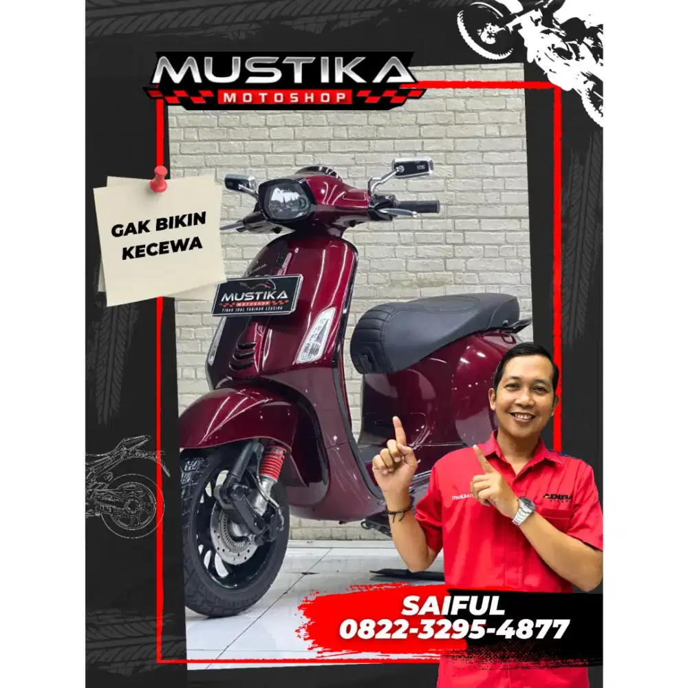 Perfect Condition!!Vespa Sprint 150cc ABS 202l18 Plat Jatim-Mustika