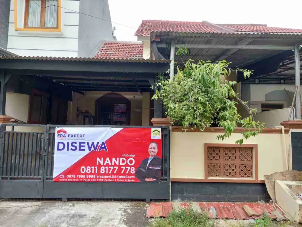 Sewa Rumah Murah, Siap Huni, Tidak banjir, Lokasi strategis dekat Stasiun KRL Bekasi.