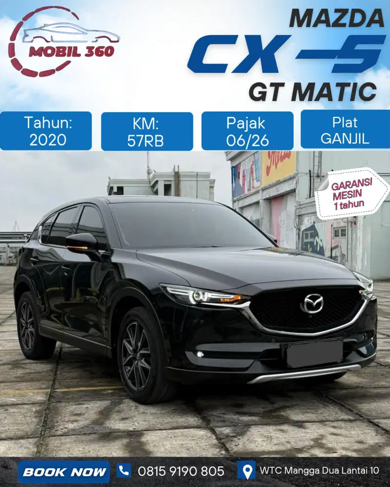 Mazda CX-5 GT 2.0 matic tahun 2020 warna hitam