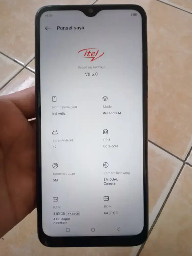 Hp Itel a60s ram 4+4 batangan