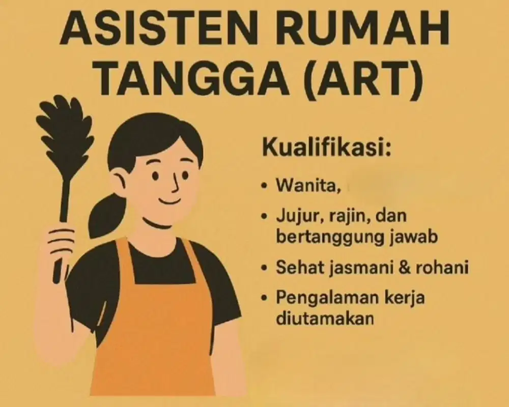 DIBUTUHKAN SEGERA ART PULANG PERGI