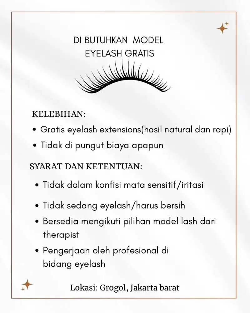 Di butuhkan model eyelash dan sulam