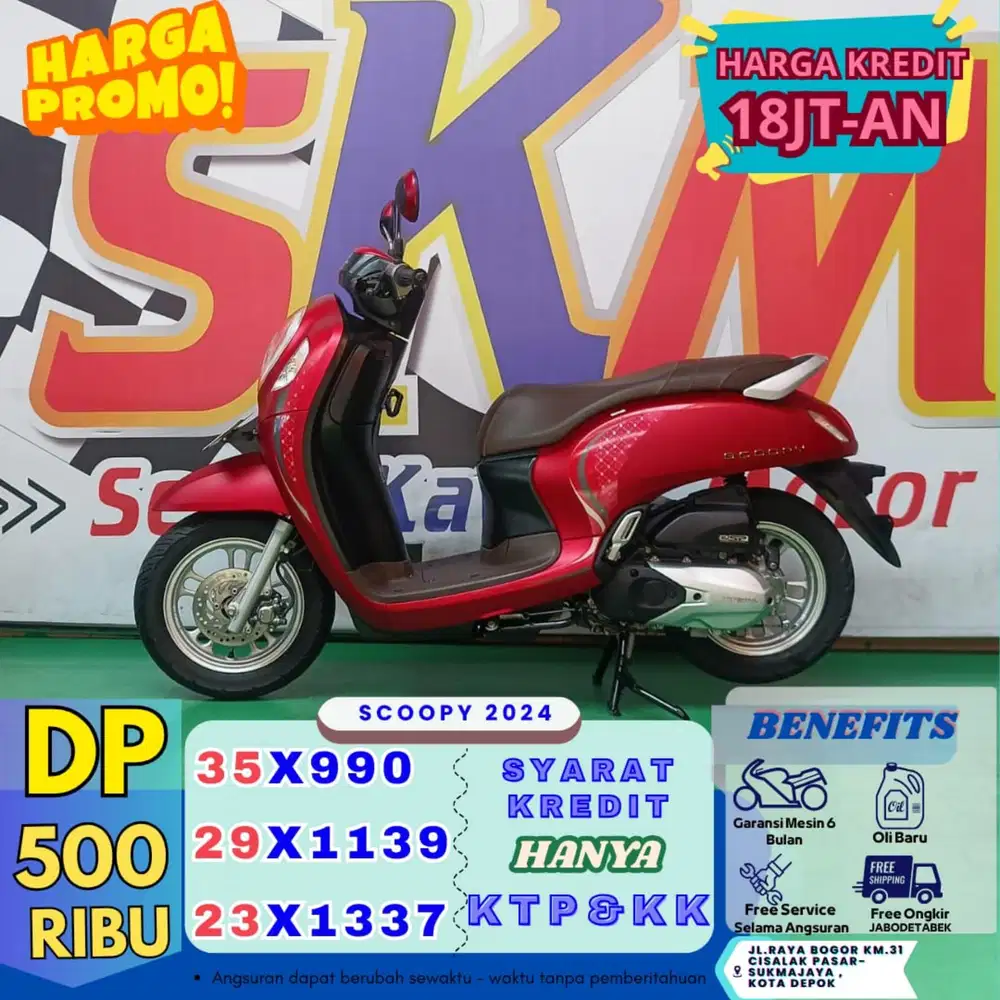 AKI DAN BAN BARU HONDA SCOOPY 2024 CASH/CREDIT