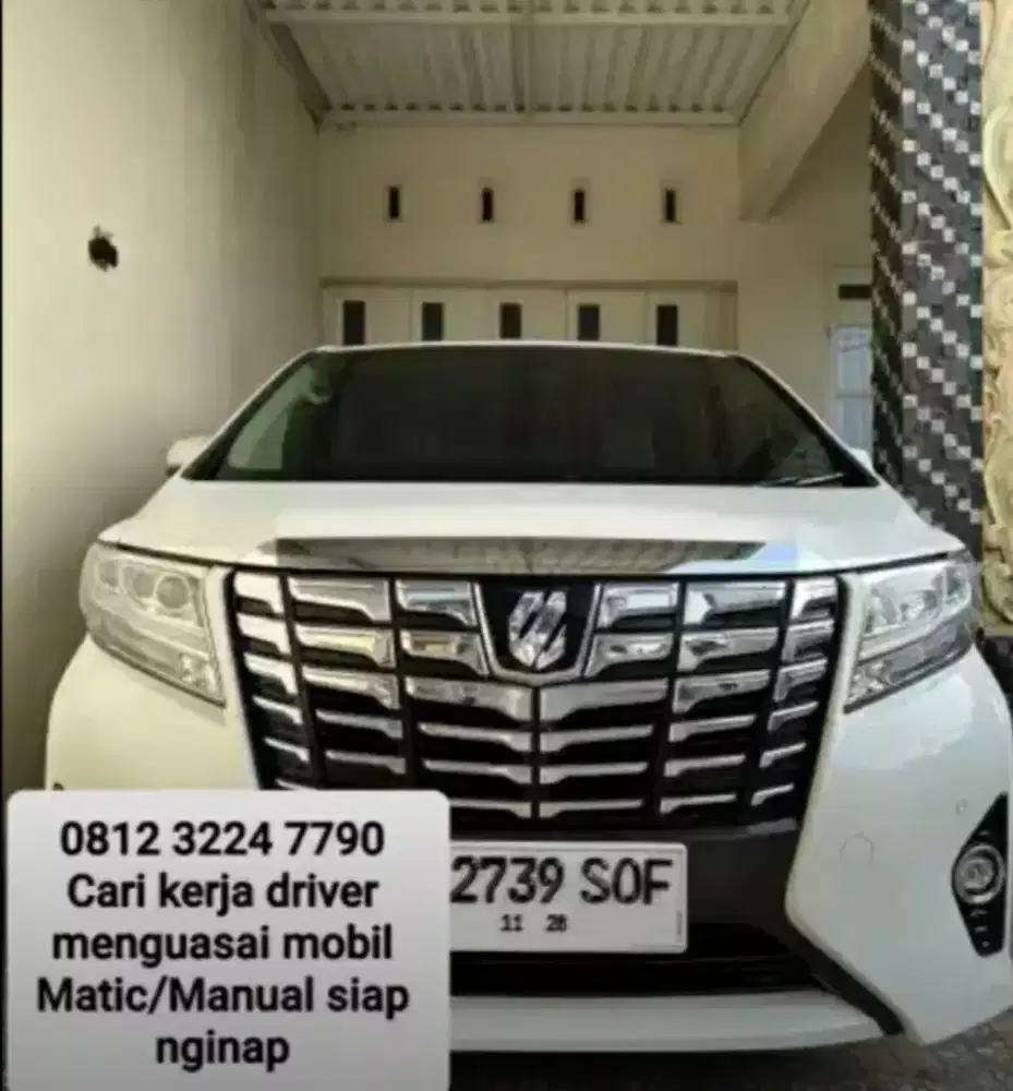 Cari kerja driver menguasai mobil Matic/Manual siap nginap