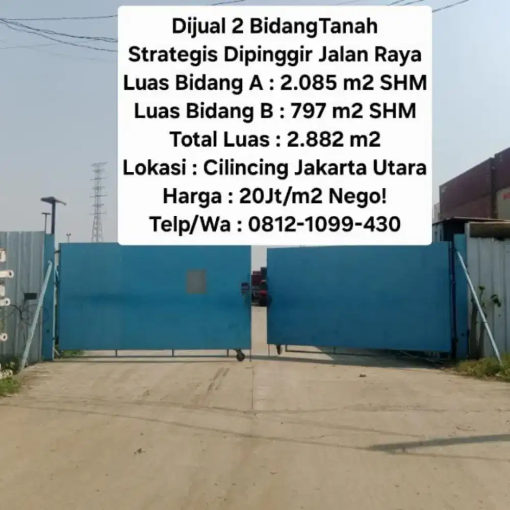 Dijual 2 Bidang Tanah SHM Lokasi Strategis