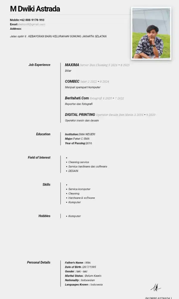 Cari pekerjaan apa saja