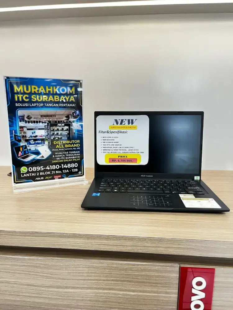 Asus VivoBook X1404VA-NK334 with Intel i3 1315U 8GB RAM 512GB SSD